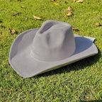 Adjustable Suede Wide-Brim Cowboy Fedora Hat 18 56-58cm