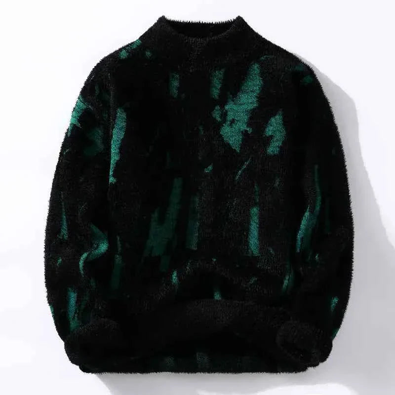 Abstract Pattern Knit Sweater - Cozy Winter Essential Black
