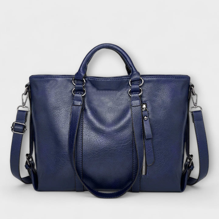 Olívia | Women's Large Leather Handbag Blue 39cm x 12cm x 27cm