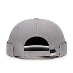 Vintage Washed Cotton Brimless Beanie Hat with Embroidered Coconut Tree – Unisex Adjustable