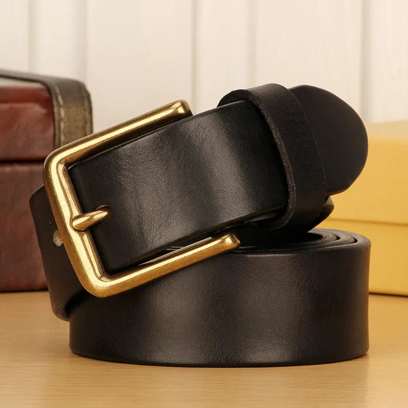 Stylish Square Buckle Leather Belt for Men