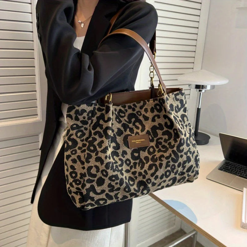 Anisa | Leopard Print Tote Bag-MODAUTLET