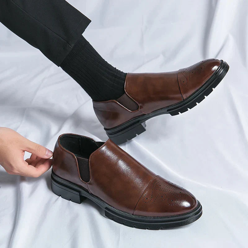 Henry Genuine Leather Slip‑On Shoes—Classic Style-MODAUTLET