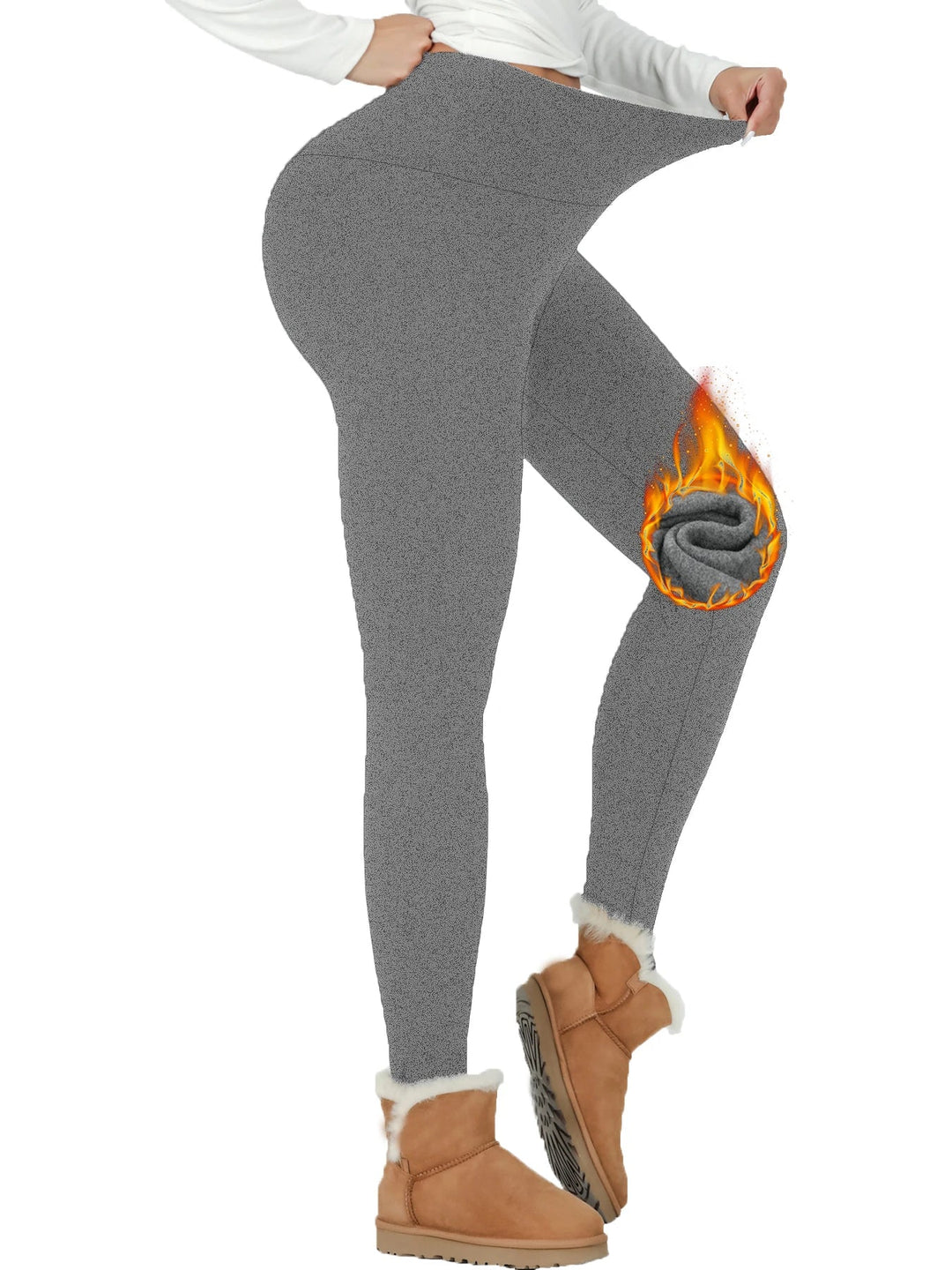 Women's High-Waisted Thermal Fleece Yoga Pants -2