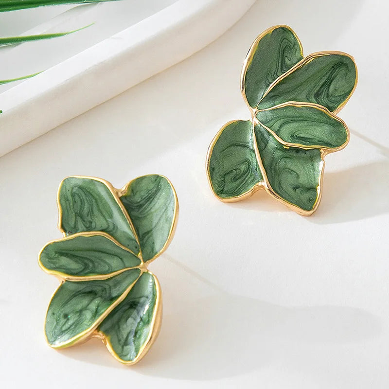 Natural Roselle Leaf Earrings - Elegant Botanical Jewelry