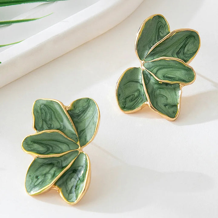 Natural Roselle Leaf Earrings - Elegant Botanical Jewelry-MODAUTLET