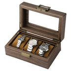 Elegant Wooden Watch Storage Box Carbon Look