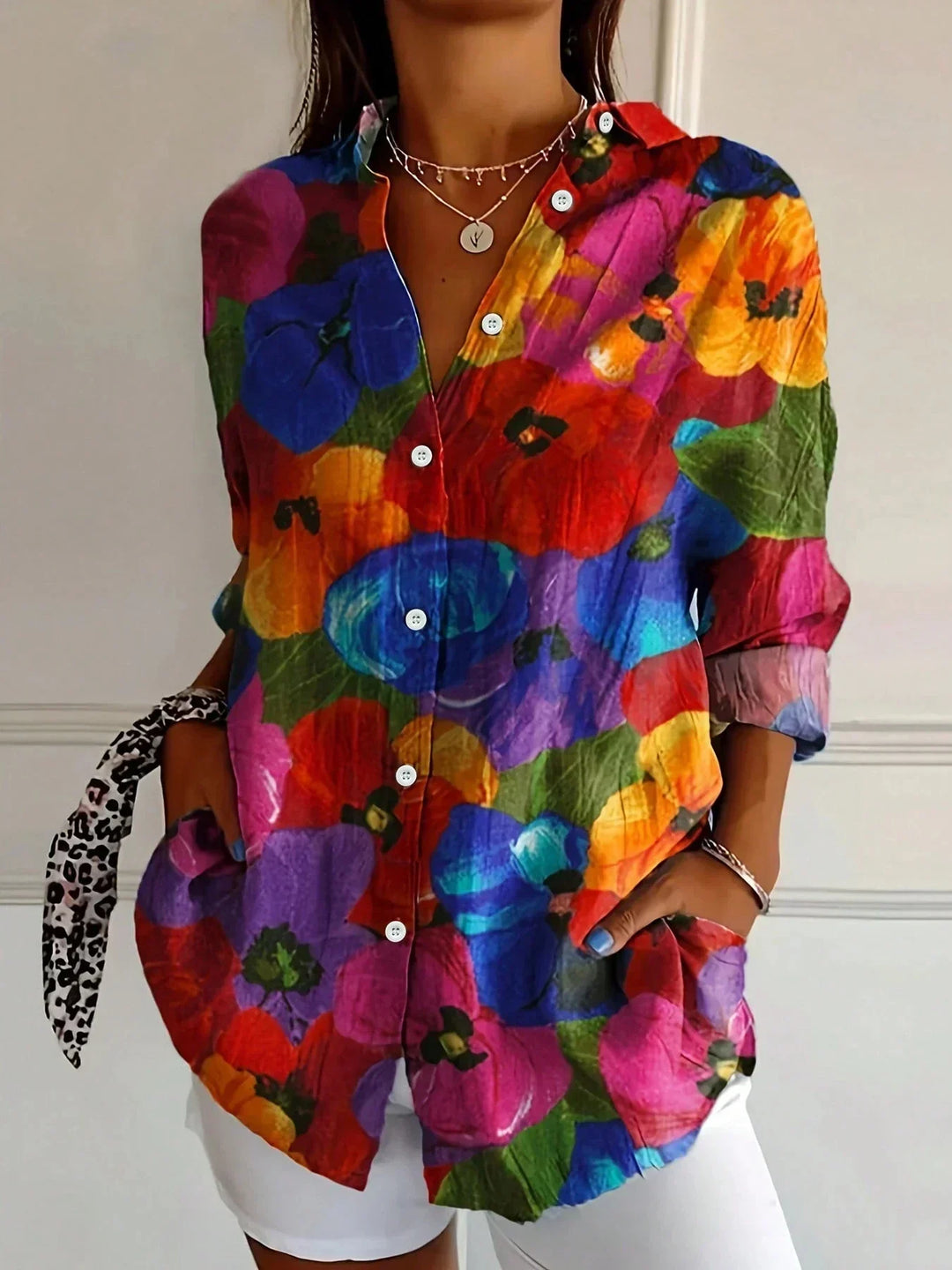 Women's Colorful Pattern Blouse-MODAUTLET