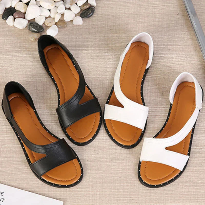 Women's Open Toe Flat Orthopedic Sandals with Rivet Design-MODAUTLET