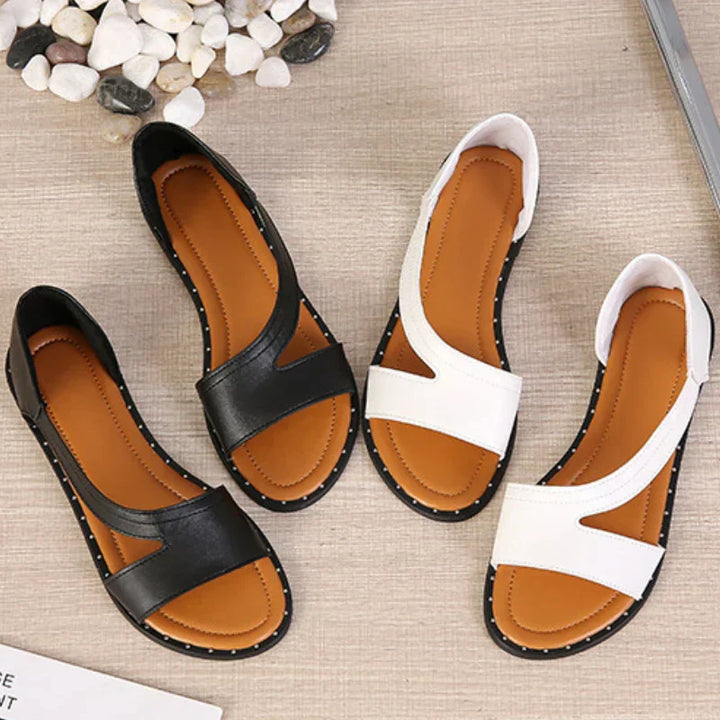 Women's Open Toe Flat Orthopedic Sandals with Rivet Design-MODAUTLET