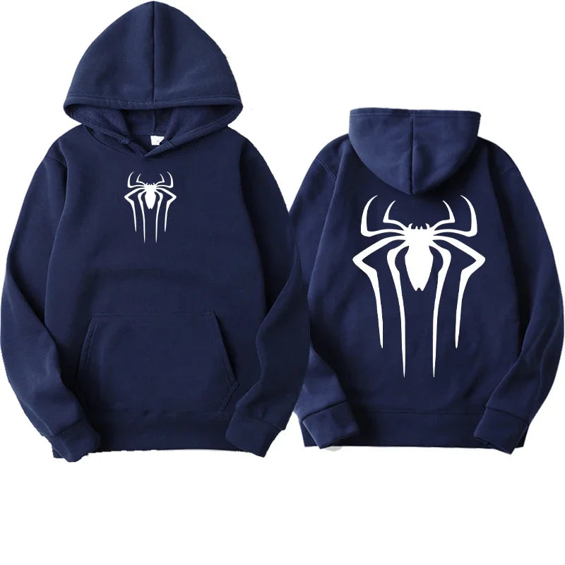 Spider Print Unisex Casual Hoodie Streetwear Style-MODAUTLET