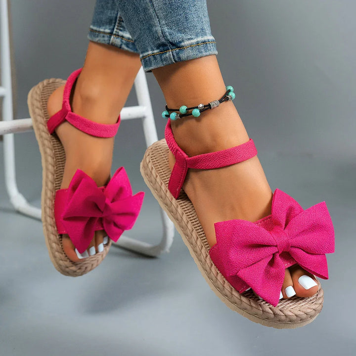 Women's Bow Tie Flat Sandals-MODAUTLET