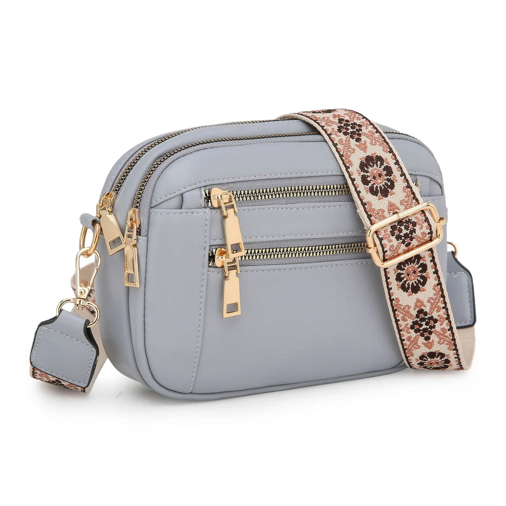 Women's Elegant Leather Shoulder Bag Grey