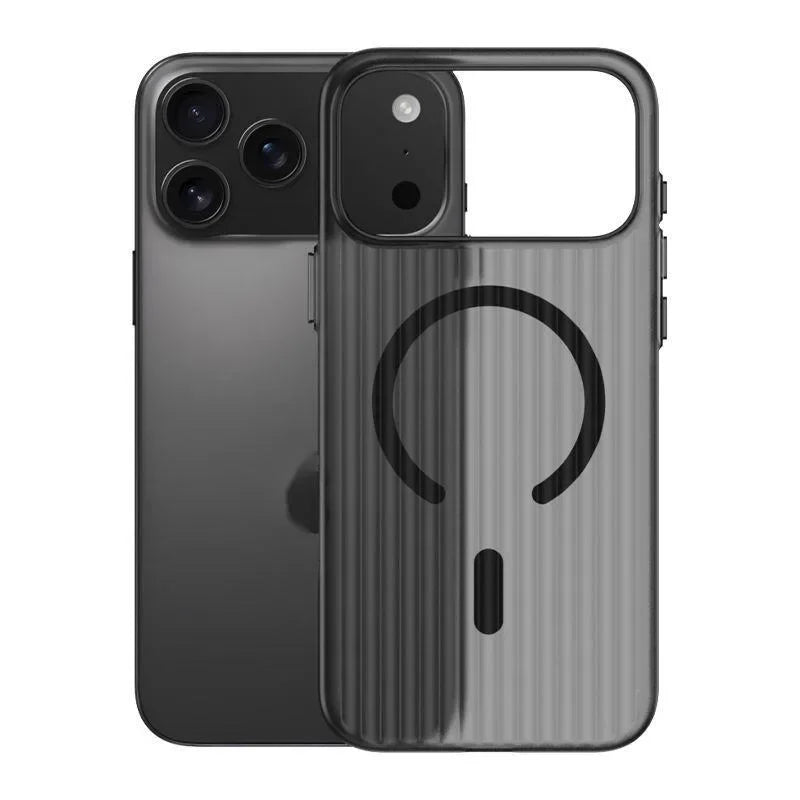 MagSafe Compatible iPhone Case with Ripple Design Matte Black