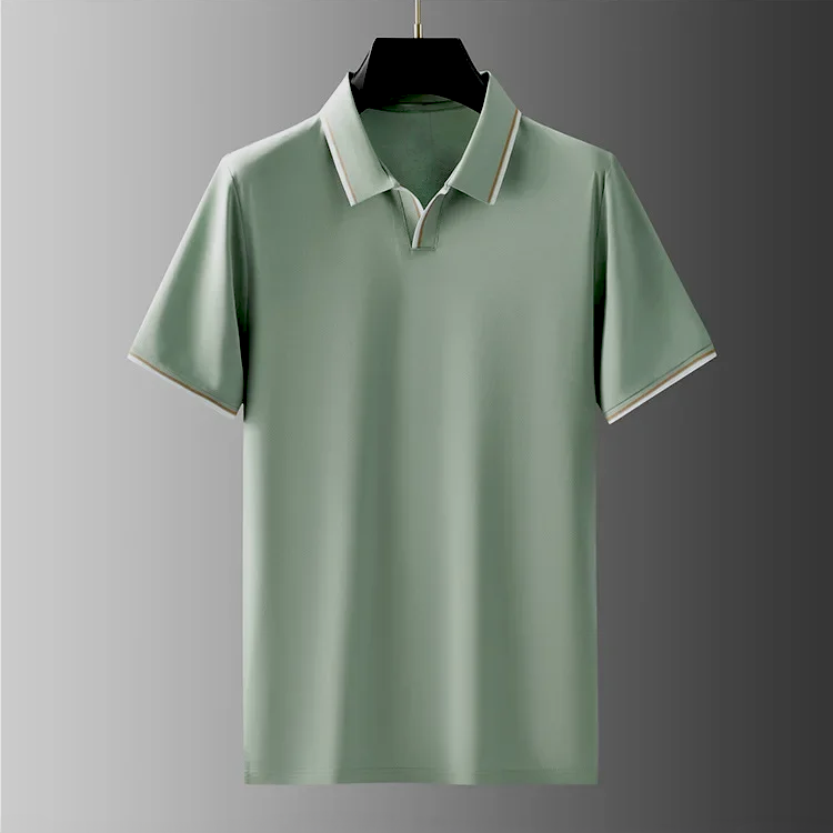 Men's Silk Polo Shirt - Elegant and Comfortable