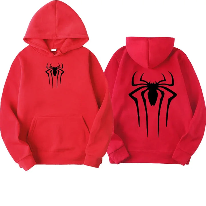Spider Print Unisex Casual Hoodie Streetwear Style-MODAUTLET