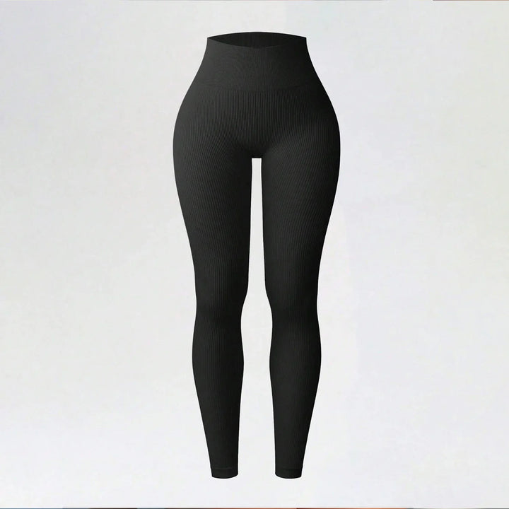Women's High-Waisted Seamless Yoga Leggings for Fitness & Running black