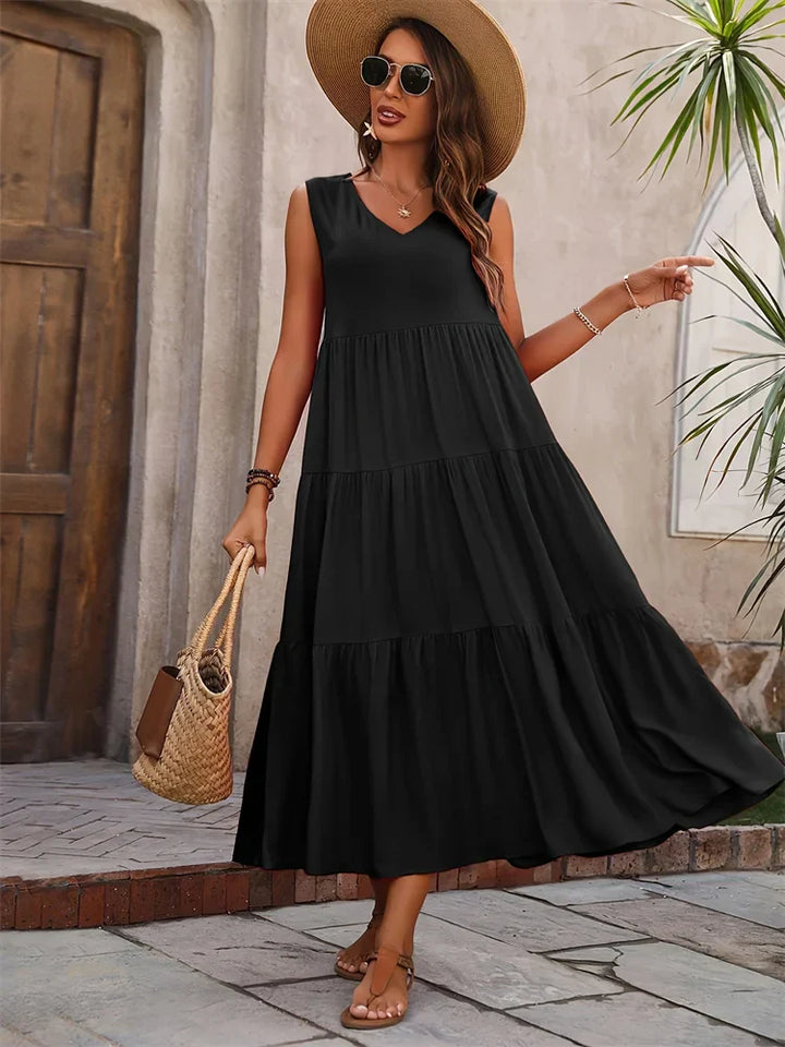 Vestido largo colorido para mujer