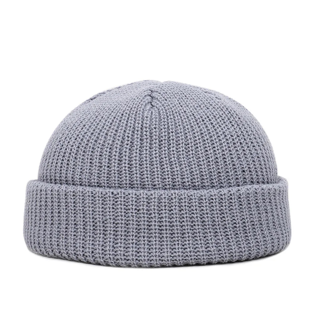 Cozy Winter Knit Beanie – Warm Unisex Skull Cap Light Gray One Size