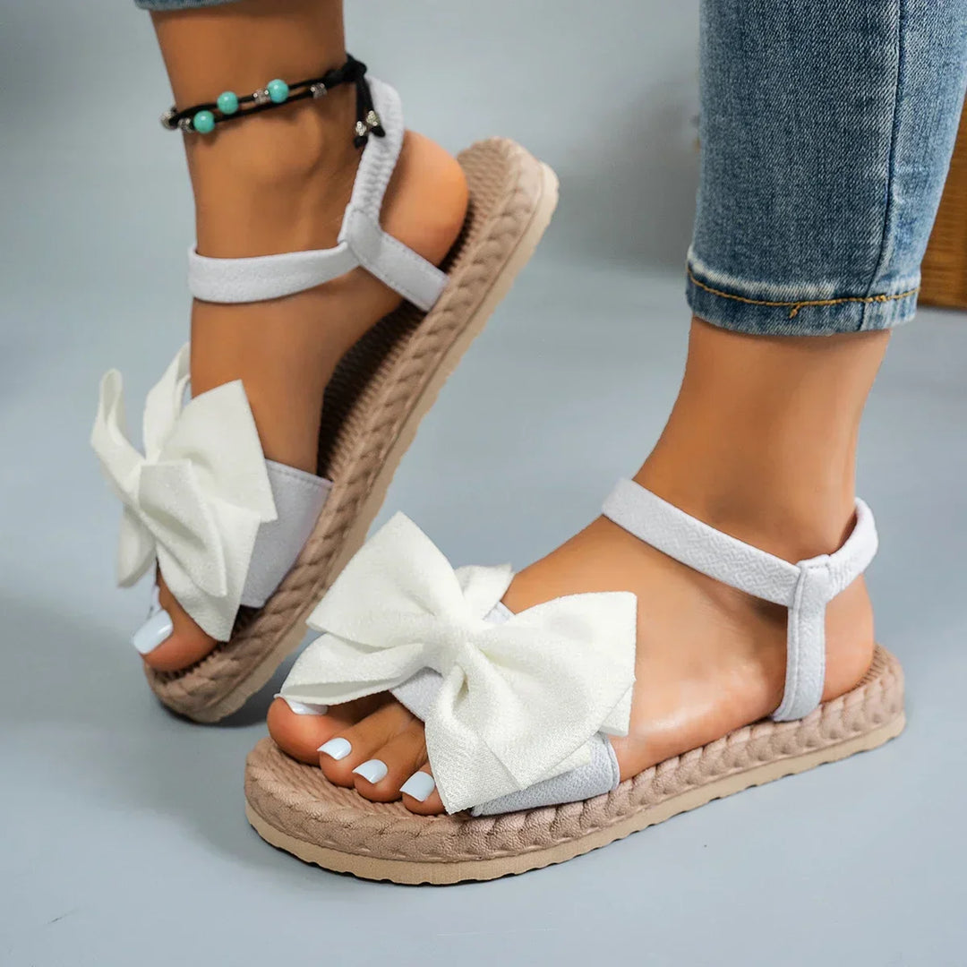 Women's Bow Tie Flat Sandals-MODAUTLET