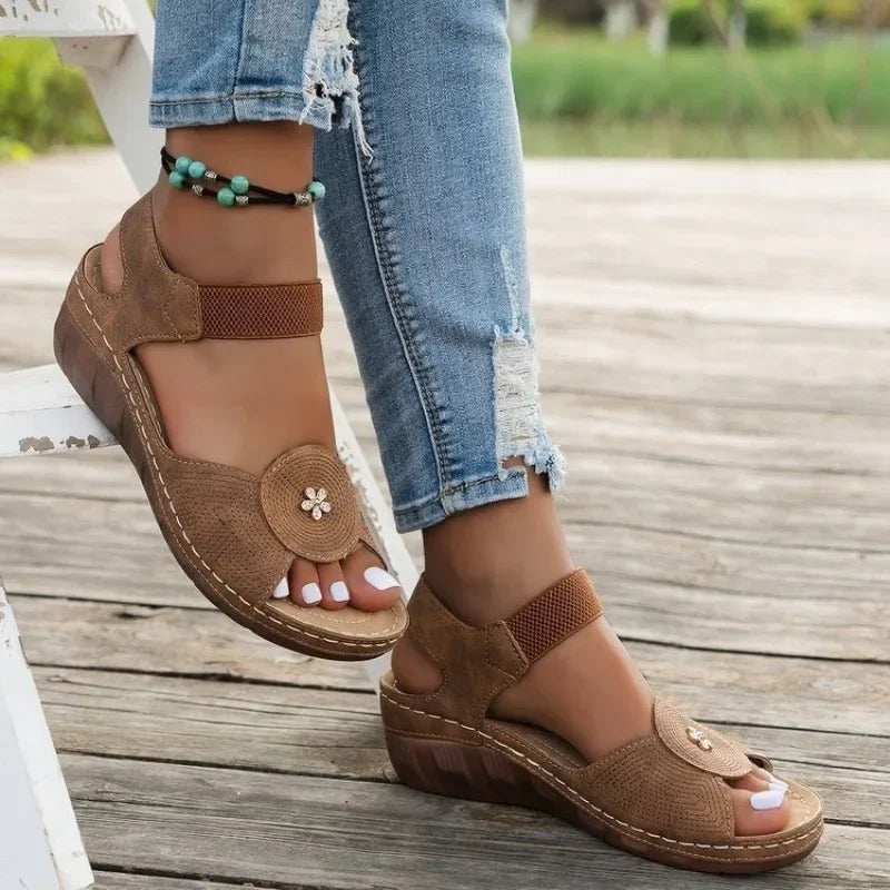 Women's Comfortable Wedge Sandals - Ideal Summer Beach Footwear-MODAUTLET