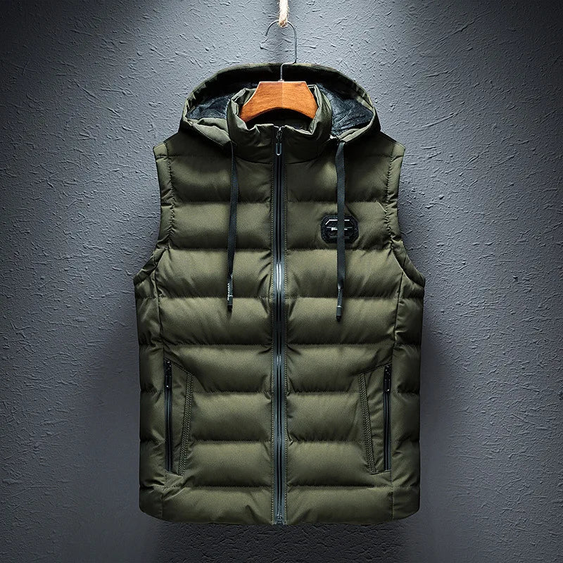 Men's Insulated Puffer Vest - Lightweight and Stylish Outerwear for Cold Weather Army Green