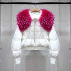 Women's Short White Duck Down Parka White 3