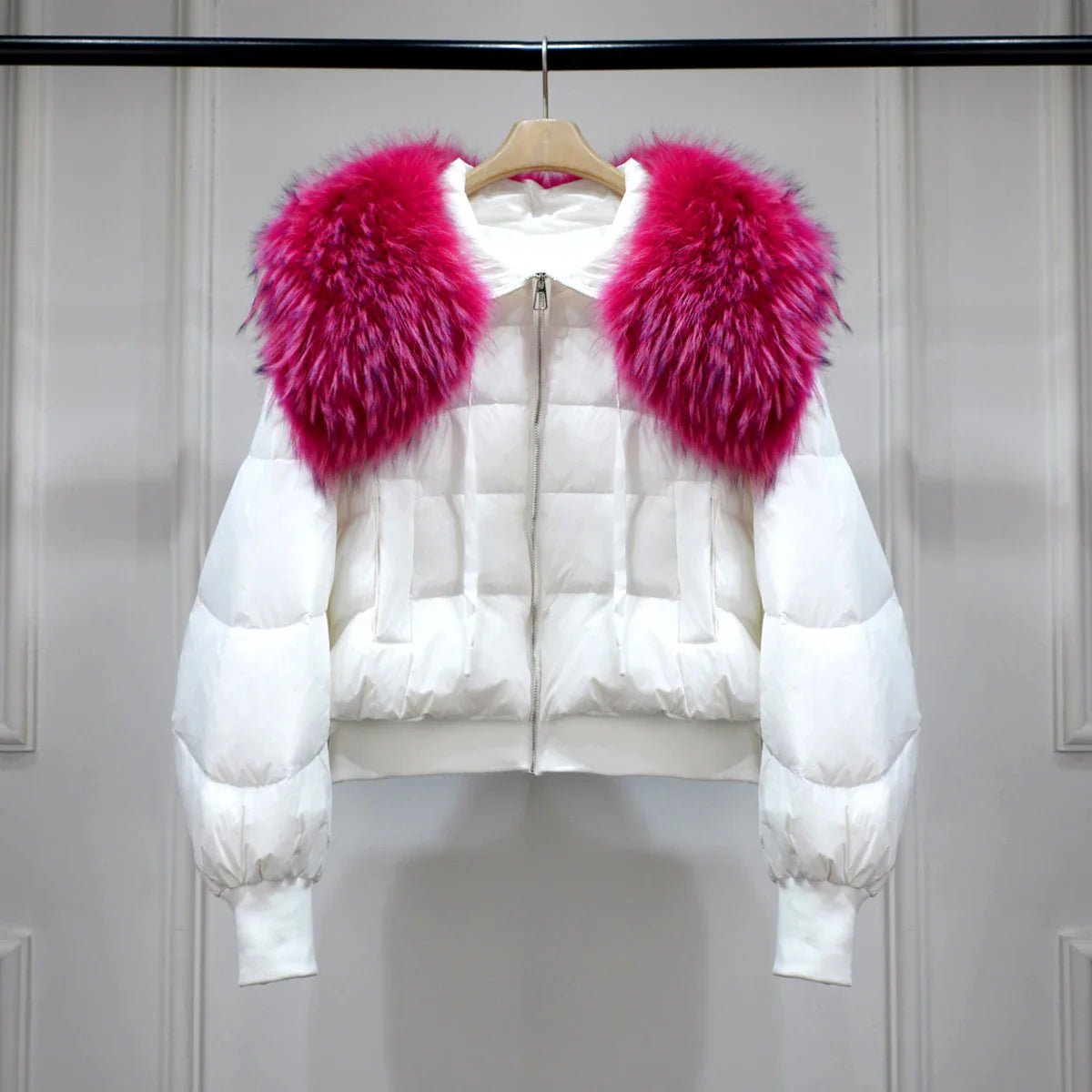 Women's Short White Duck Down Parka White 3