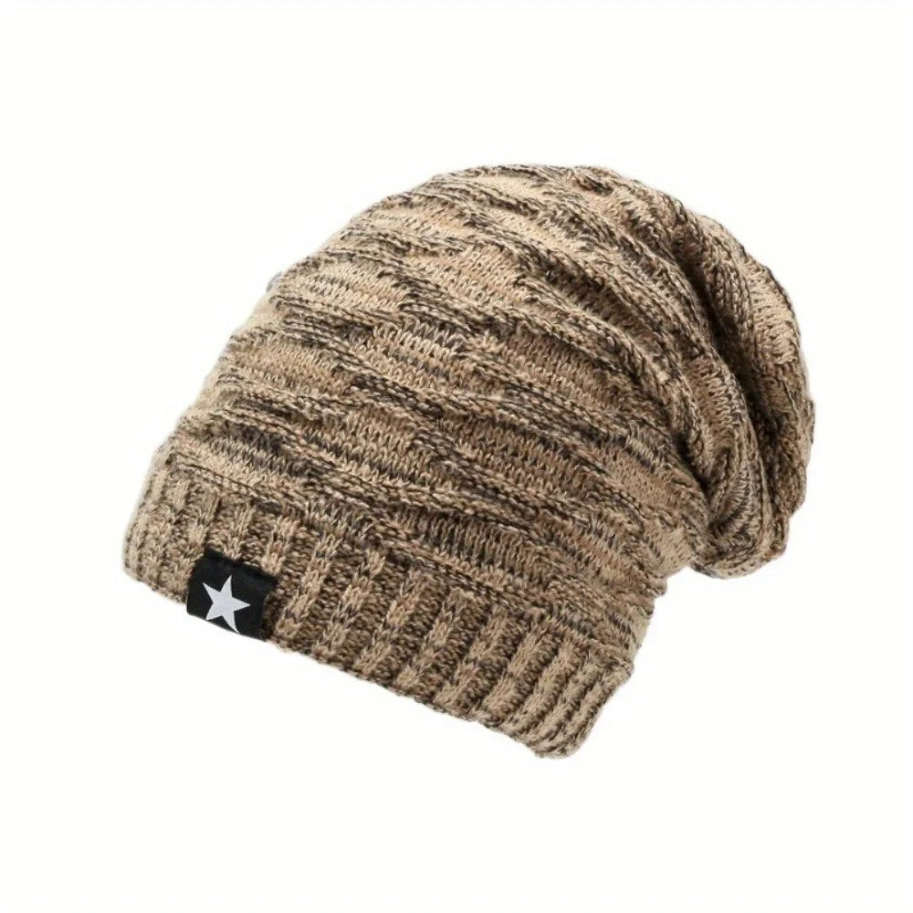 Unisex Fur-Lined Slouchy Winter Beanie Khaki
