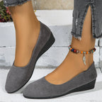 Women's Elegant Lightweight Non-Slip Wedge Shoes Gray