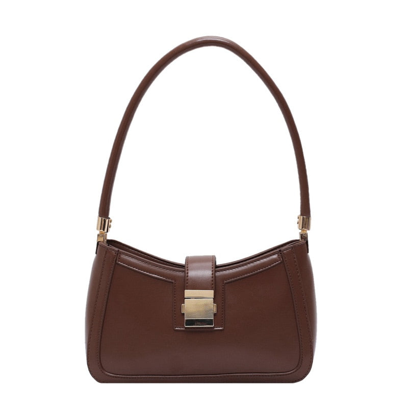 Elegant Women's Designer Shoulder Bag Brown