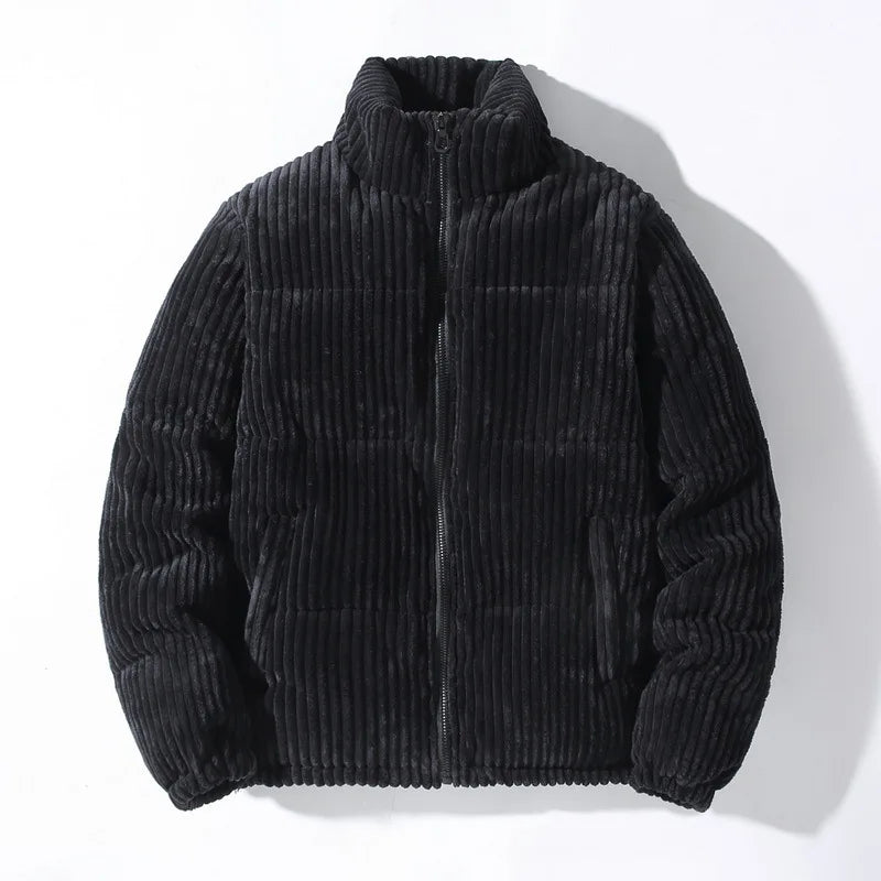 Men's Corduroy Fleece Jacket - Houston Style Black