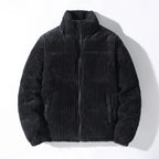 Men's Corduroy Fleece Jacket - Houston Style Black