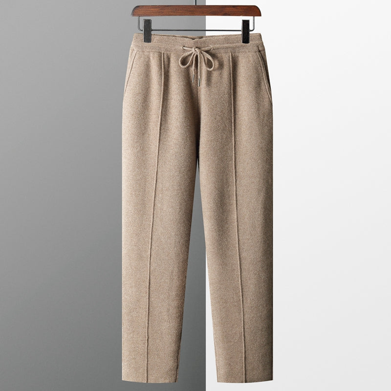 Men's Relaxed Fit Merino Wool Pants with Drawstring Waist