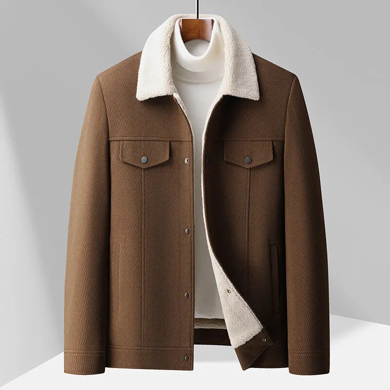 Men's Wool Jacket - Stylish and Warm Outerwear Brown
