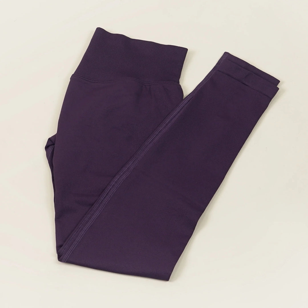 Women's Push-Up Low-Rise Seamless Yoga Leggings for Fitness Grape Purple