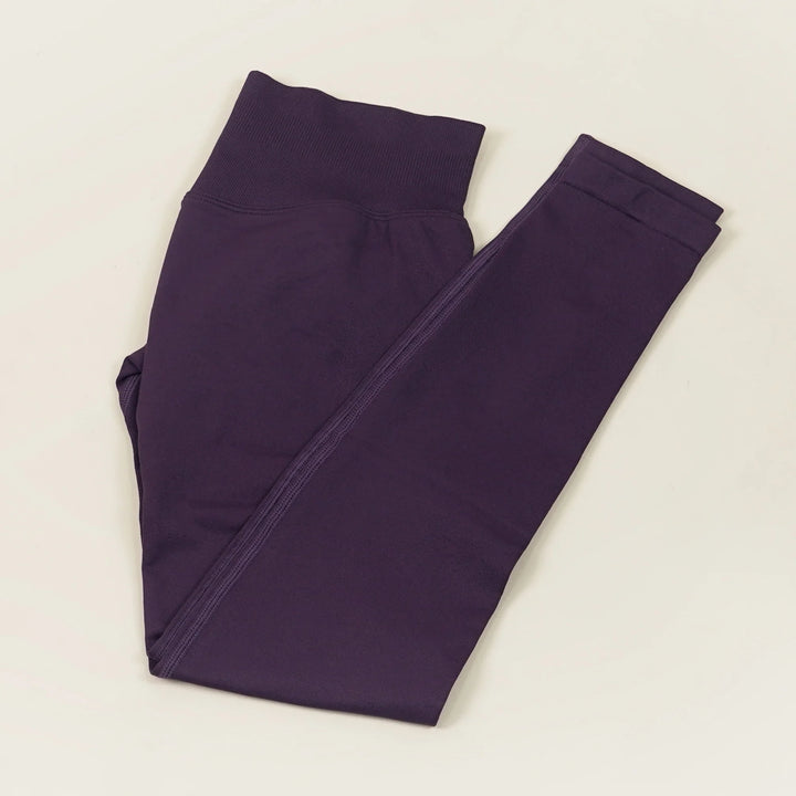 Women's Push-Up Low-Rise Seamless Yoga Leggings for Fitness Grape Purple