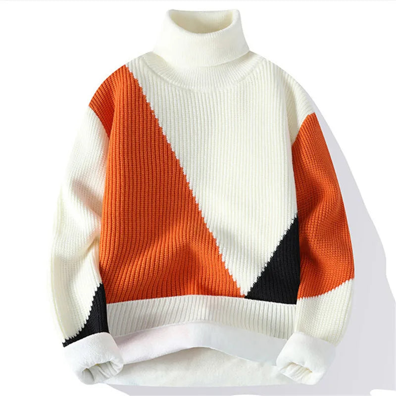 Men's Geo Knit Pullover White