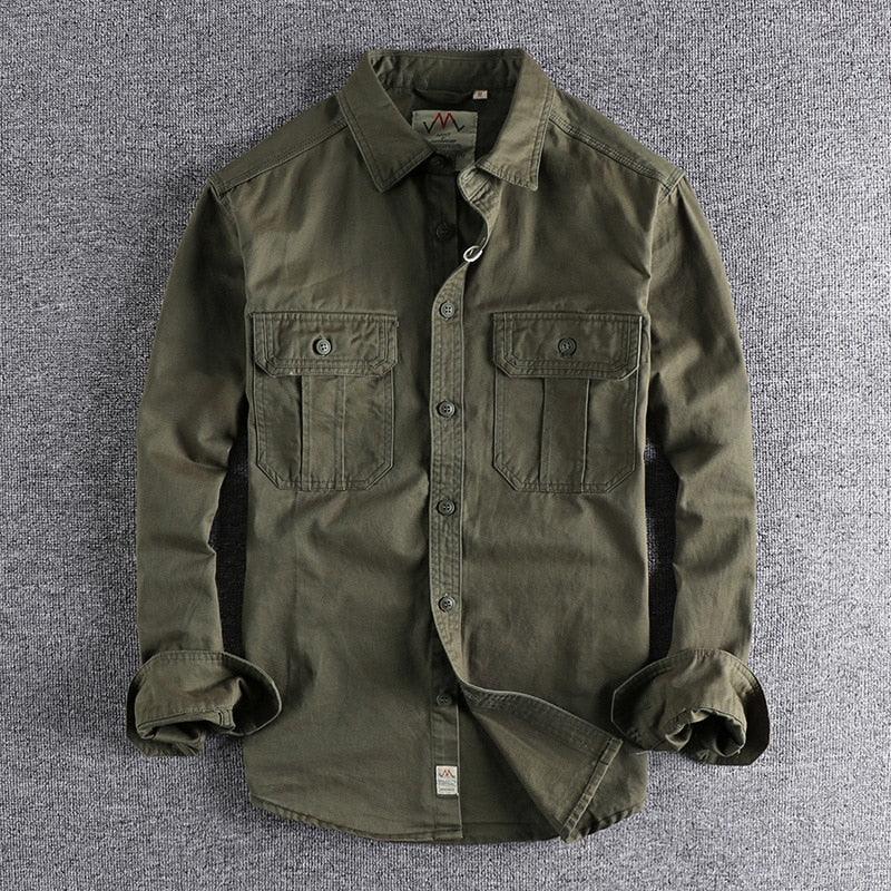 Archie | Classic Worker Shirt Military Green