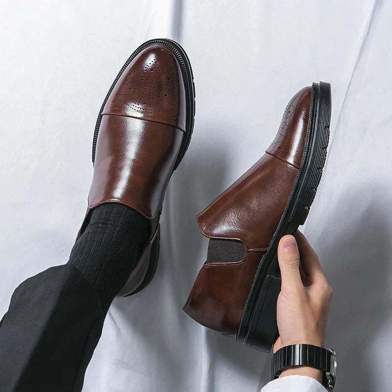 Men's Classic Genuine Leather Slip-On Shoes-MODAUTLET