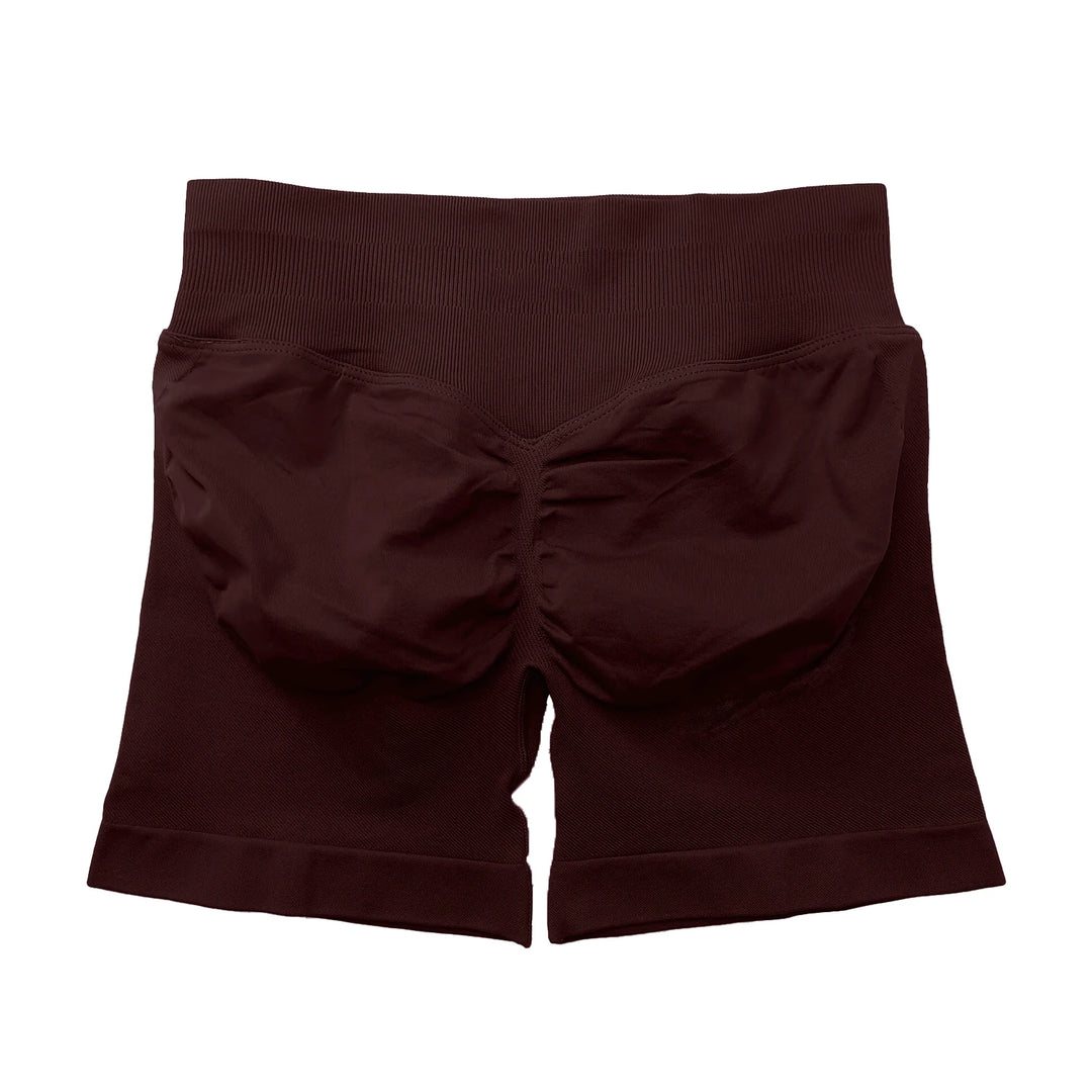 Women's Fitness Biker Shorts with Low Ribbed Band for Gym Workouts
