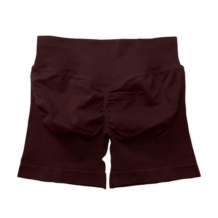 Women's Fitness Biker Shorts with Low Ribbed Band for Gym Workouts
