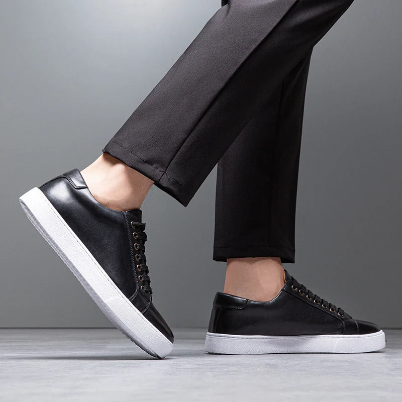 Men's Comfortable Leather Sneakers-MODAUTLET