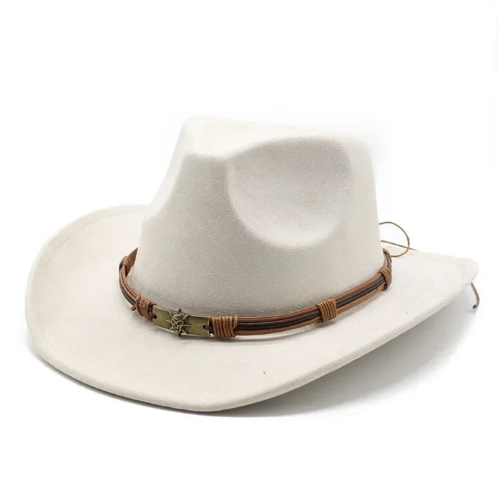Western Cowboy Hat – Jazz Knight Felt Hat with Bull Décor-MODAUTLET