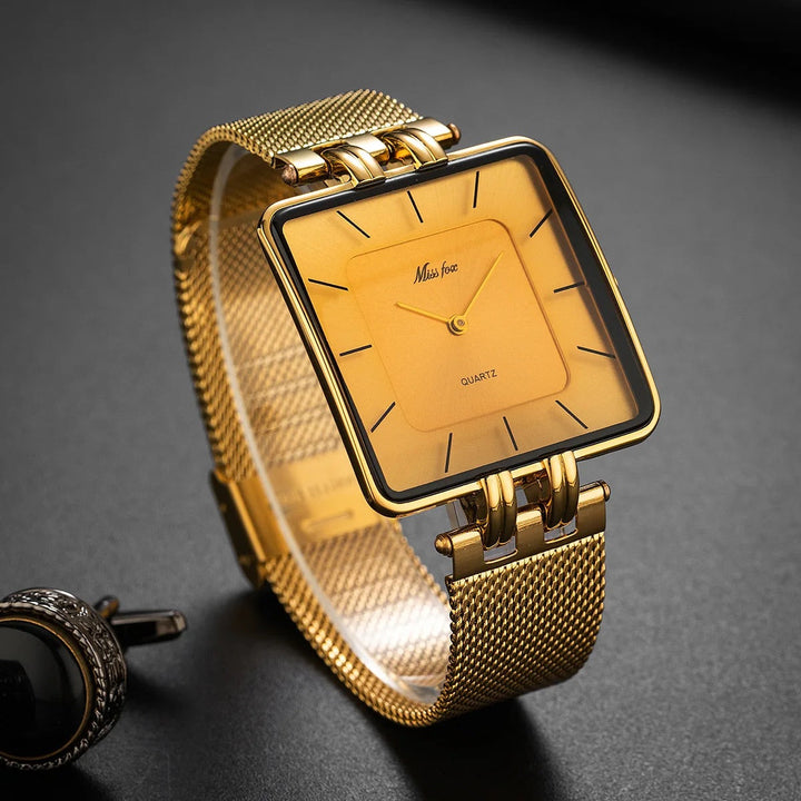 Square Case Mesh Band Wrist Watch for Women – Minimalist & Stylish Design-MODAUTLET