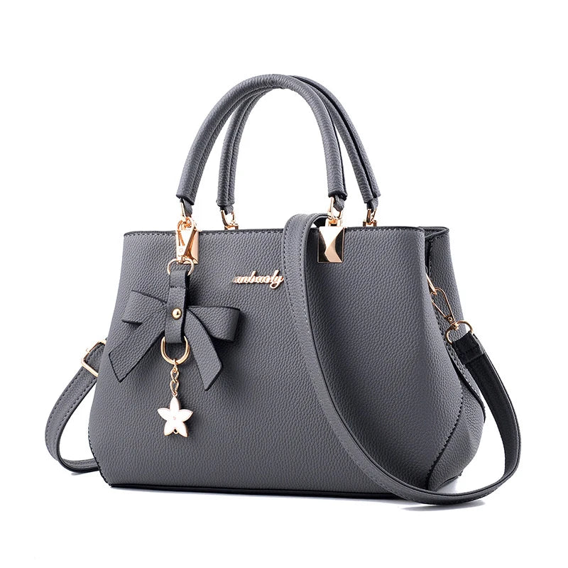 Elegant Women's Messenger Bag with Flower Pendant-MODAUTLET