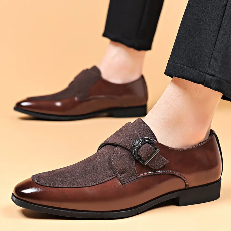 Oliver Handcrafted Leather Monk‑Strap Shoes Brown