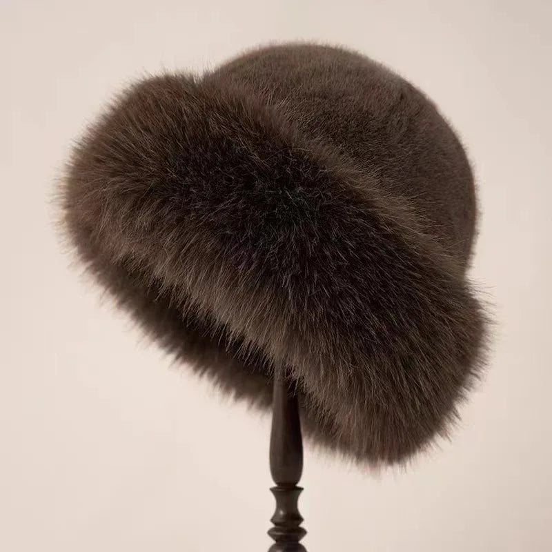 Eleganza Fiorentina Fur Hat Brown