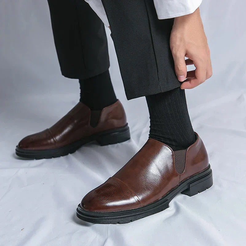 Men's Classic Genuine Leather Slip-On Shoes-MODAUTLET