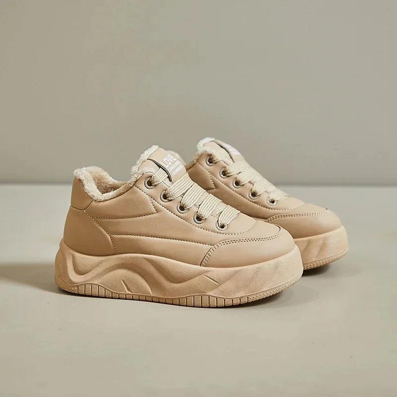 Women's Fleece Lined Casual Fall Shoes Khakis